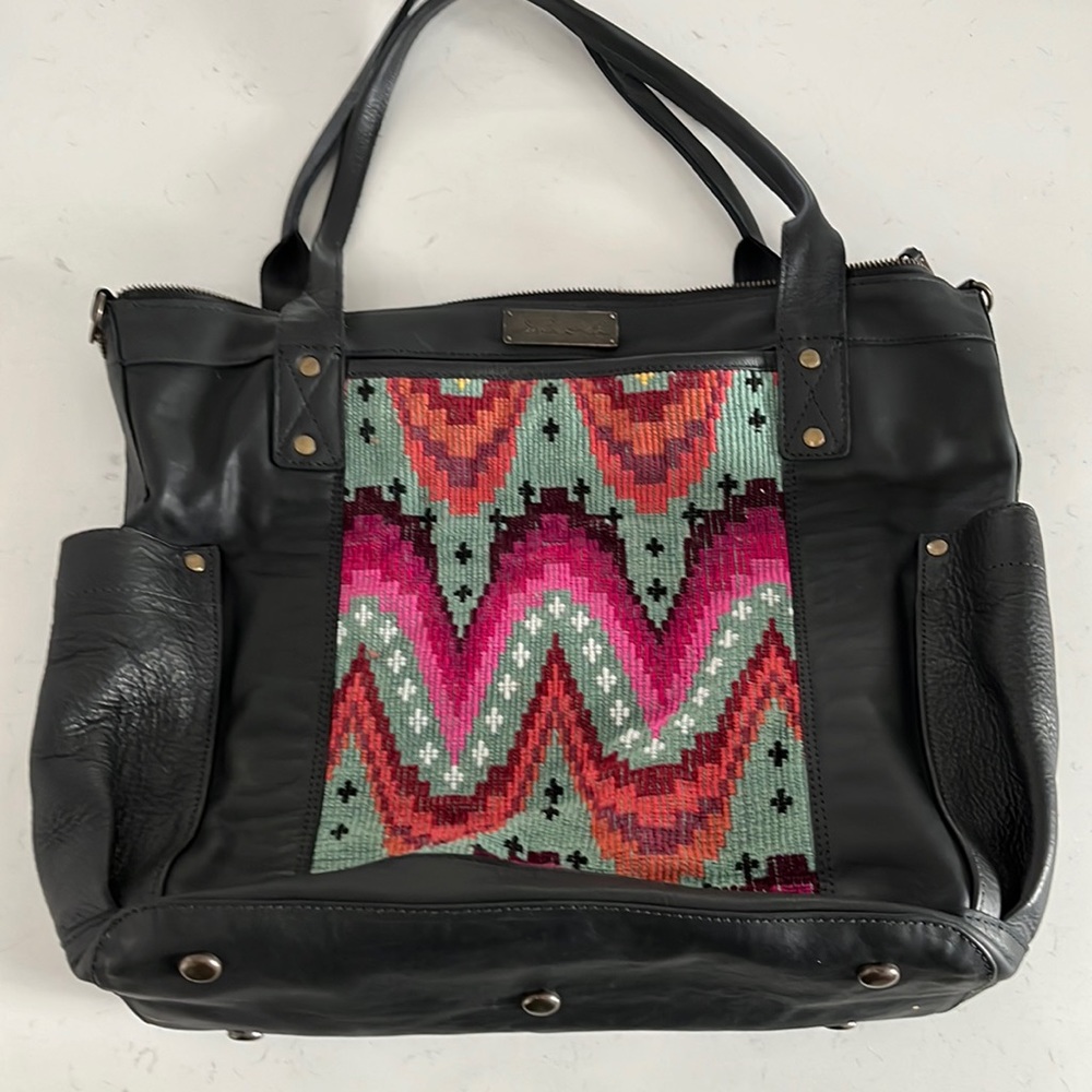 Nena & Co. Moons Black Leather Full Size Perfect Bag